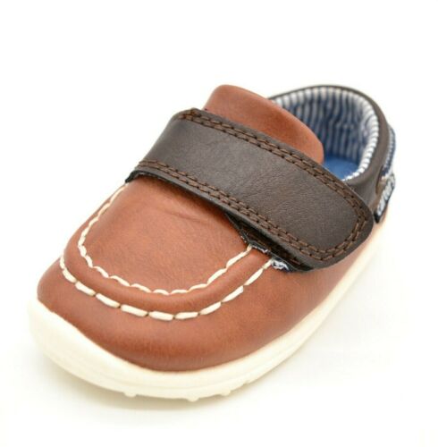 Carters Infants Jaden P B Slip On Shoes Size 3 Brown Strap Close  NEW - Picture 1 of 6
