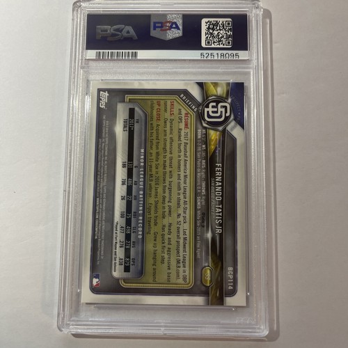 FERNANDO TATIS JR. 2018 BOWMAN CHROME PROSPECTS #114 PSA 9 MINT PADRES - Picture 2 of 2