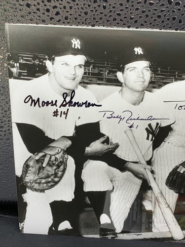 1961 Yankees Infield Signed 8x10 Skowron, Richardson, Kubek, Boyer, JSA COA - Picture 3 of 3