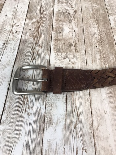Target braun geflochten Herren Leder 50” XL Gürtel 90’s Retro Style silberfarbene Schnalle. - Bild 4 von 8