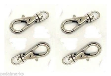 50 Small SWIVEL CLIPS for KEY RING 23mm x 9mm ~Plain Silver ~ Lobster Clasp end