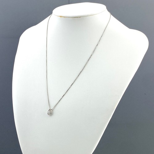 Diamond design necklace Platinum Pendant melee diamond Necklace Pt900 Pt850 ... - Picture 3 of 5