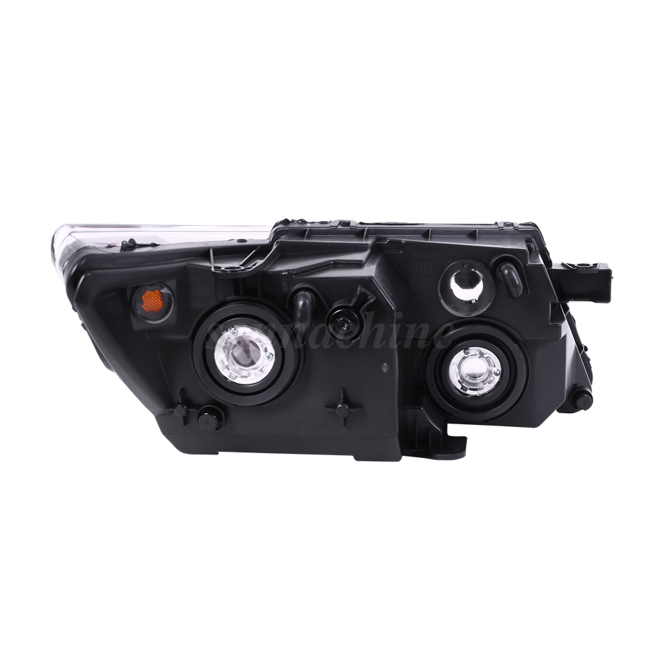 PAIR Of Black Housing Headlights For 2009-2020 Dodge Journey - DOT/SAE Certified, Halogen (Bulbs Not Included)