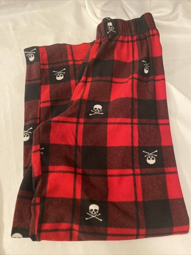 Cherokee Red/Black Plaid Pajama Set W/Skulls Pirate L 12/14 Boys Bottoms & Top - Picture 7 of 7
