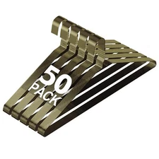 Wire Metal Clothes Hangers Bulk 50 Pack for Standard Size Suits Coats Shirts ...