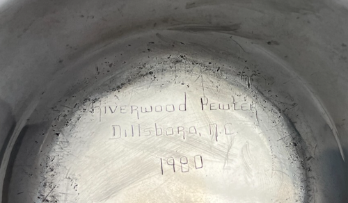 Vintage Pewter Bowl by Riverwood Pewter Dillsboro NC 1980 - Picture 2 of 6