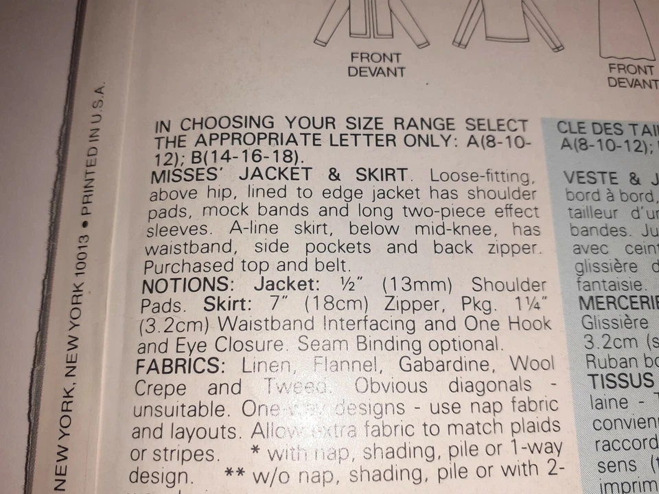 Butterick See & Sew 5273 Blazer Jacket Skirt Sewing Pattern Ladies 14 16 18 UC - Image 4 of 4