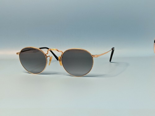 VINTAGE 60S ROUND GOLD FILLED SUNGLASSES MADE IN FRANCE LENNON STYLE #327 - Picture 3 of 11
