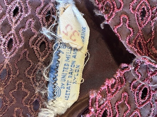 Vintage Schlupfkleid braun United Mills Gr.32 Peignoir Coquette - Bild 9 von 12