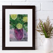 Floral Art Original Expressionist Flower 5x7 Painting Modern Texture Still Life