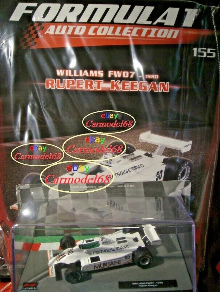 Williams FW07 Rupert Keegan #50 1980 1:43 + N 155 Formula 1 Auto Collection F1 - Immagine 3 di 3