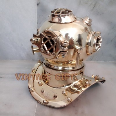 Solid Brass Diving Divers Helmet U S Navy Mark V 8 Inch Maritime