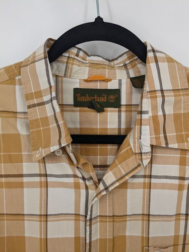 Vintage Timberland Button Up Shirt Men Size XL Check Plaid Skater Gorpcore 90s - Picture 12 of 14