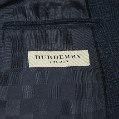 BURBERRY LONDON sz 54 (US 44) Mansell Jacket Blue Check Blazer Elbow Patches - Picture 7 of 13