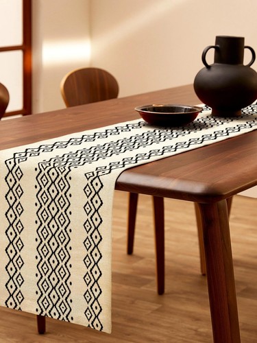 Table Runner Farmhouse Table Runners Geometric Pattern Table Runner Coffee Ta... - Picture 4 of 7
