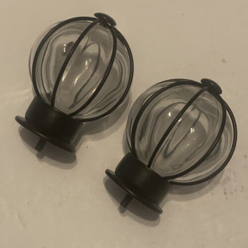 2 Metal And Glass curtain rod Finials Screw On Home Decor - Picture 3 of 10