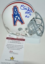ELVIN BETHEA SIGNED TB CUSTOM FACE MASK MINI HELMET HOUSTON OILERS HOF 2003 JSA