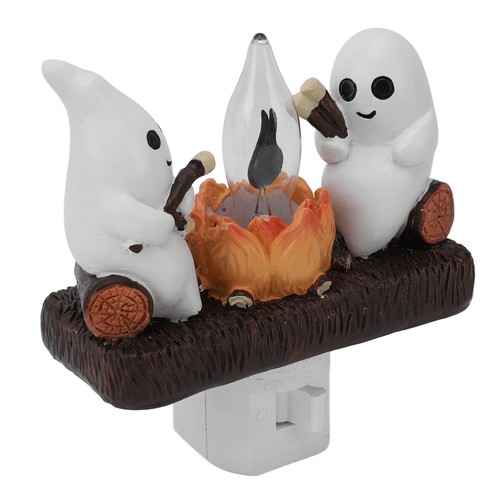 Ghost Campfire Flickering Night Light Fire Marshmallow NightLight Halloween Gift - Picture 2 of 13