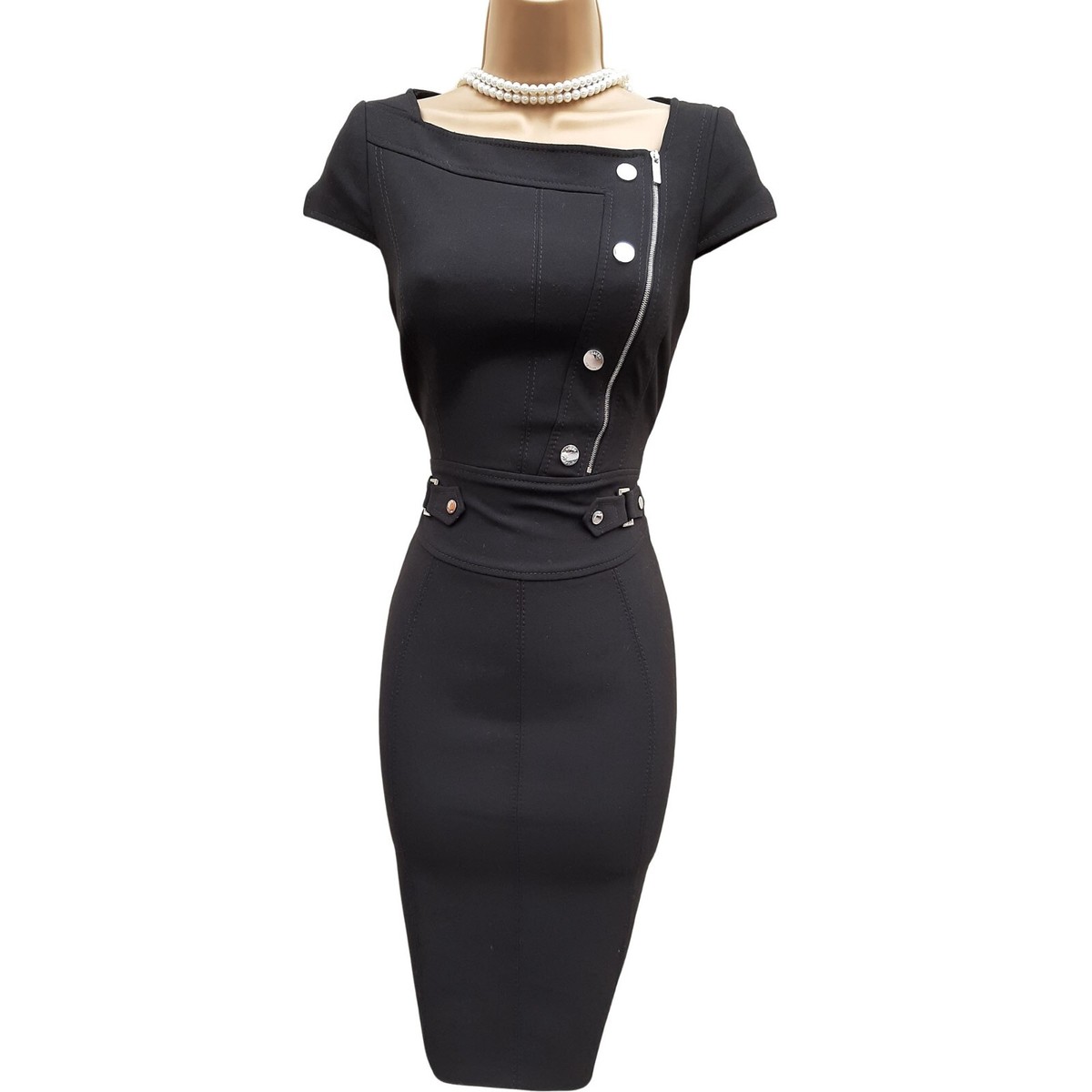 KAREN MILLEN☆Sleeveless Tailored Pencil ワンピース【UK発】 日本未入荷☆Karen Millen Uネックペンシルワンピース