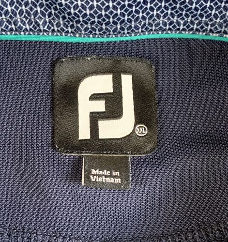 FJ Footjoy Men's XXL Navy Blue Golf Club Embroidered Polo Golf Shirt - Picture 3 of 8