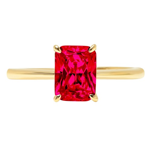 1.75 tcw Radiant Cut Engagement Ring 14K Yellow Gold Tourmaline Promise Ring - Picture 10 of 11