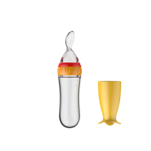 Silicone Baby Bottle with Spoon Squeeze Feeder for Milk Rice Cereal Food UK - Picture 9 of 18