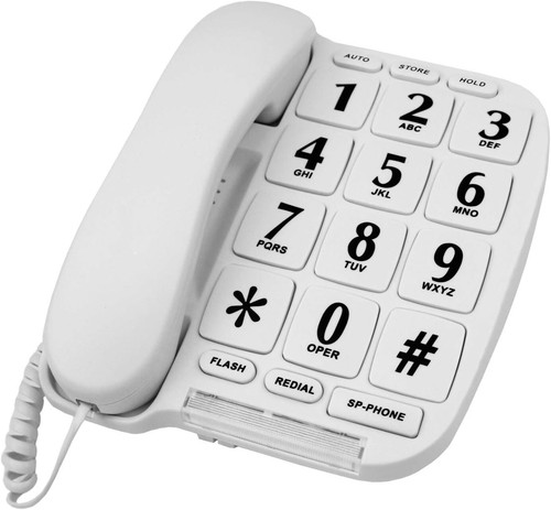 Telefon z dużym przyciskiem na ścianę lub biurko z głośnikiem i pamięcią - Zdjęcie 7 z 7