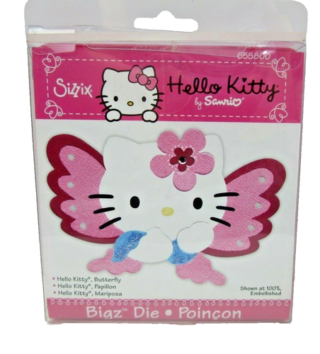 Rare Sizzix Hello Kitty Butterfly Die Sanrio Crafts 2008 NIP - Picture 1 of 4