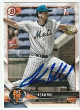 Adam Hill Signed 2018 Bowman Draft Card #BD-154 Auto Mets Brewers Baseball COA