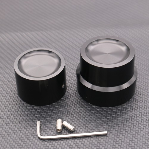 Cubiertas de tuerca de tapa de eje delanteras y traseras para Harley Touring Dyna negras - Imagen 12 de 12