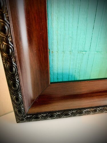 Dark Brown Wood Picture Frame Photo 4x6 Beaded Braided Rectangle ITEM#339 - Picture 1 of 11