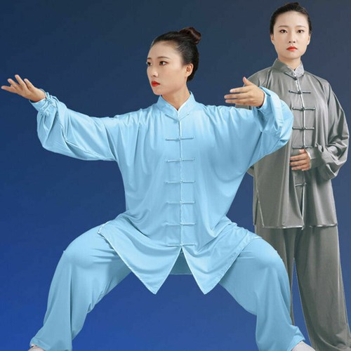 Milk Silk Chinese Tai Chi Kung Fu Uniform Martial Arts Uniform Wushu Taiji Suit - Picture 1 of 18