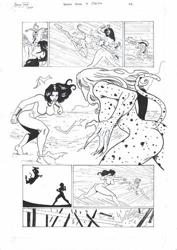 SMAPLE W.WOMAN vs CHEETAH 03 NUDES 11X17 ORIGINAL PAGE BY DYEGO JACK MA3