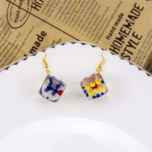 Funny Transparent Dice Earrings Fashion Creative Earrings Suitable For Party - Bild 6 von 7