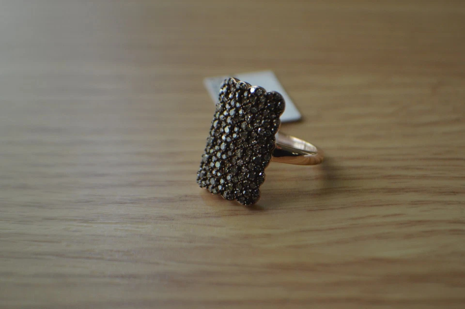 1.00ct Natural Champagne Diamond Ring ~ 14K Rose Gold over Fine Silver Size 8 - Image 4 of 4