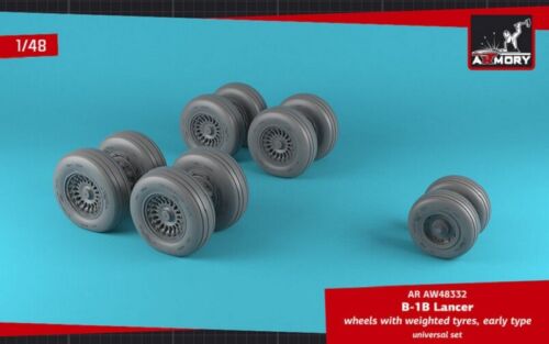 Armory AW48332 - 1/48 B-1B Lancer wheels w/ weighted tires, early for model UK - Picture 1 of 12