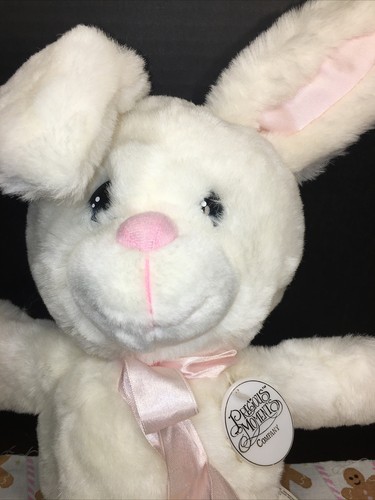 VGUC-VINTAGE-19” 1997 APPLAUSE Plush SNOWBALL BUNNY White Pink PRECIOUS MOMENTS - Picture 4 of 8
