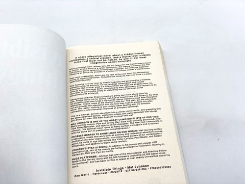 Invisible Things- Johnson Mat - Rare Uncorrected Proof! - Imagen 3 de 7