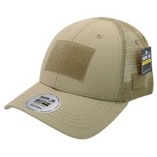 Khaki Ripstop Military Patch Tactical Operator Contractor Mesh Trucker Cap Hat