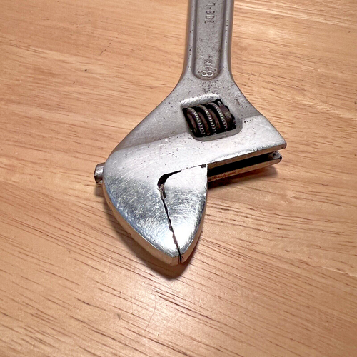 Proto Tools Vintage 8 Zoll verstellbarer Schraubenschlüssel 708-L Click Stop Made in USA - Bild 8 von 9