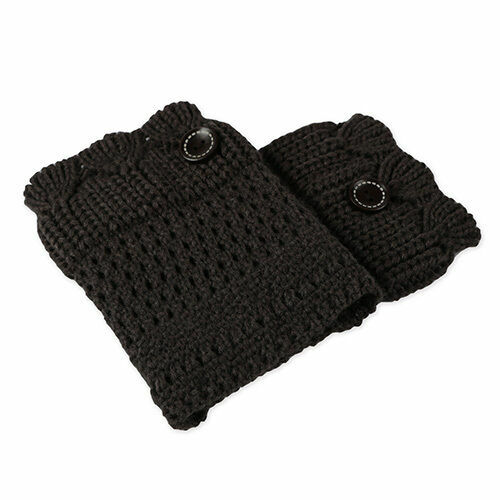 2 Pcs Boot Cuffs Short Socks Top Winter Warm Crochet Knit High Knee Leg Warmers - Picture 16 of 19