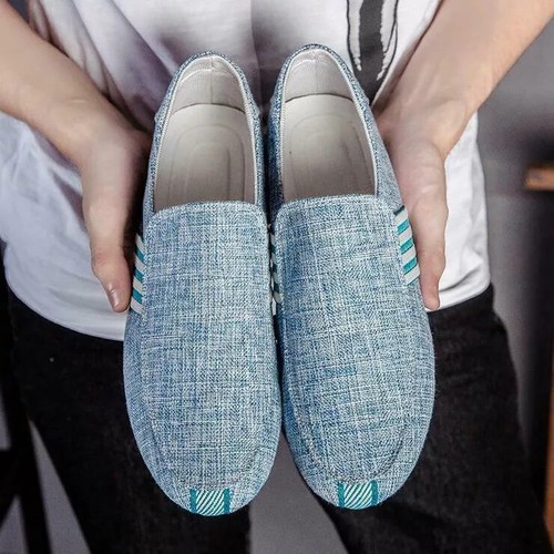 Scarpe Mocassini uomo azzurro oxford polacchine slip on pelle sintetica 4057 - Foto 2 di 2