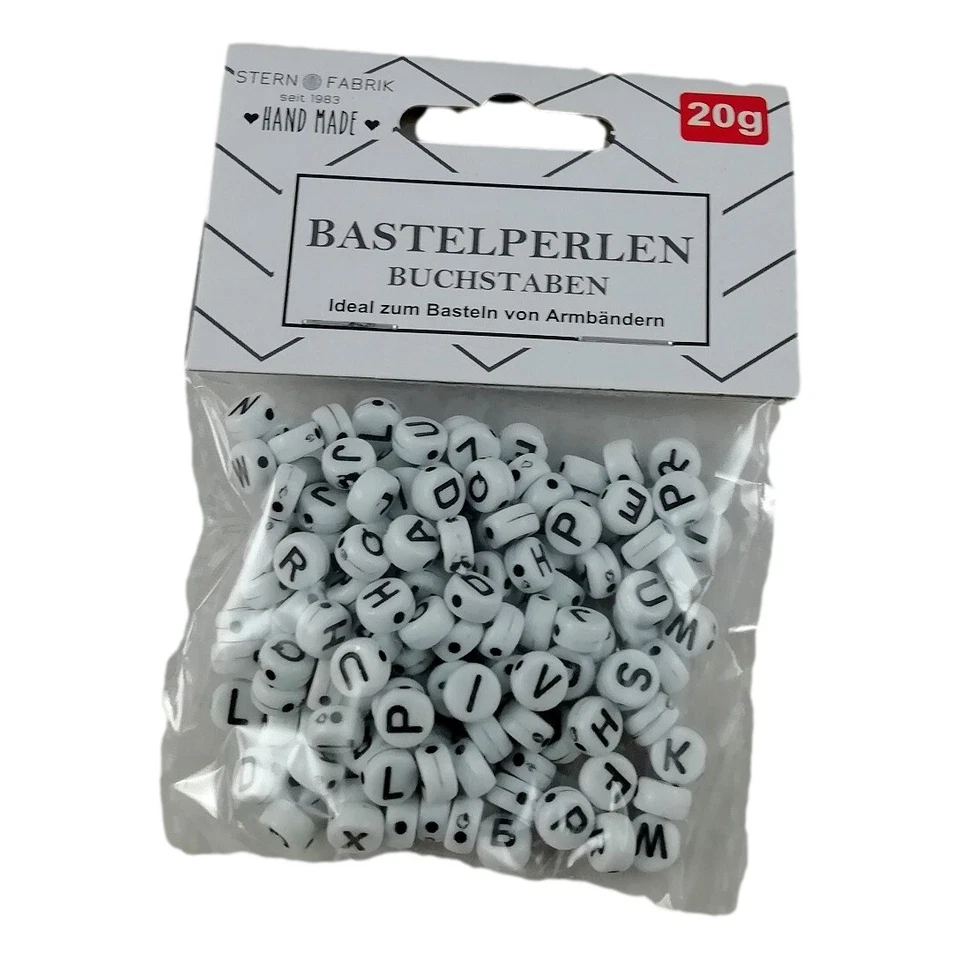 Sachet 160 Perles Lettres Artisanales Lettre Alphabet A à Z Blanc ou Multicolore - Photo 2/3
