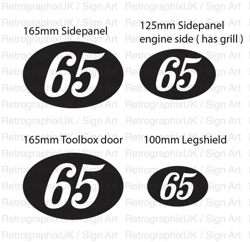 Custom Vintage Racing Numbers Vespa GTS Leg Shield/TBox/Sidepanel GTS Vintage - - Picture 7 of 10