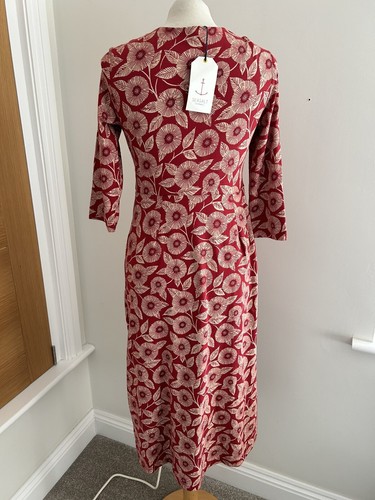 Seasalt Seed Packet Red Printed Blooms Dahlia Jersey Dress Uk 8 Rrp £69.95 Bnwt - Picture 4 of 4