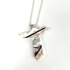 Sobral Lagrima Marbled Christ Redeemer Artist Made Pendant Sterling Necklace