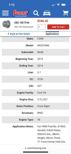 Brake Rotors For Ford Mustang/Lincoln MKS - Picture 6 of 23