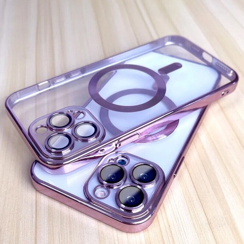 Case For iPhone 16E 14 13Pro Max 12 11 SE 16 Pro Max Electroplated Clear Magsafe - Picture 44 of 71