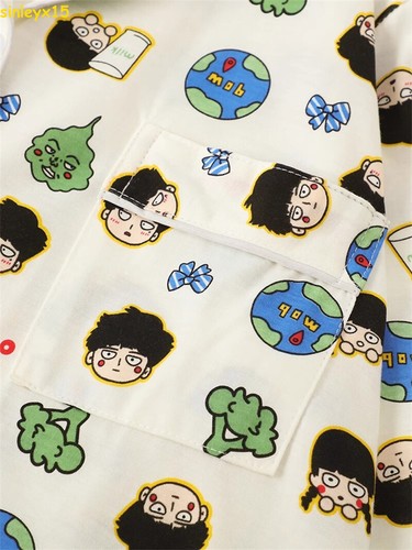 Mob Psycho 100 Mobu Saiko Hyaku Long Sleeves Leisure Wear Pure Cotton Pajamas - Foto 3 di 5