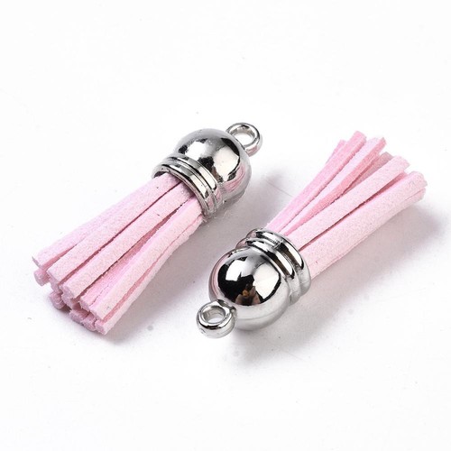 10 Pcs Faux Suede Tassel Decoration Silver End 27 Colour 35-37mm (FIND-T002-A) - Picture 42 of 57